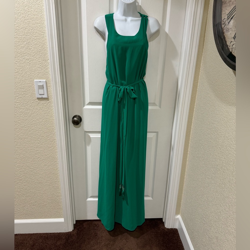 NWOT Beautiful City Chic Emerald Green Maxi Dress With Matching Tasseled Belt